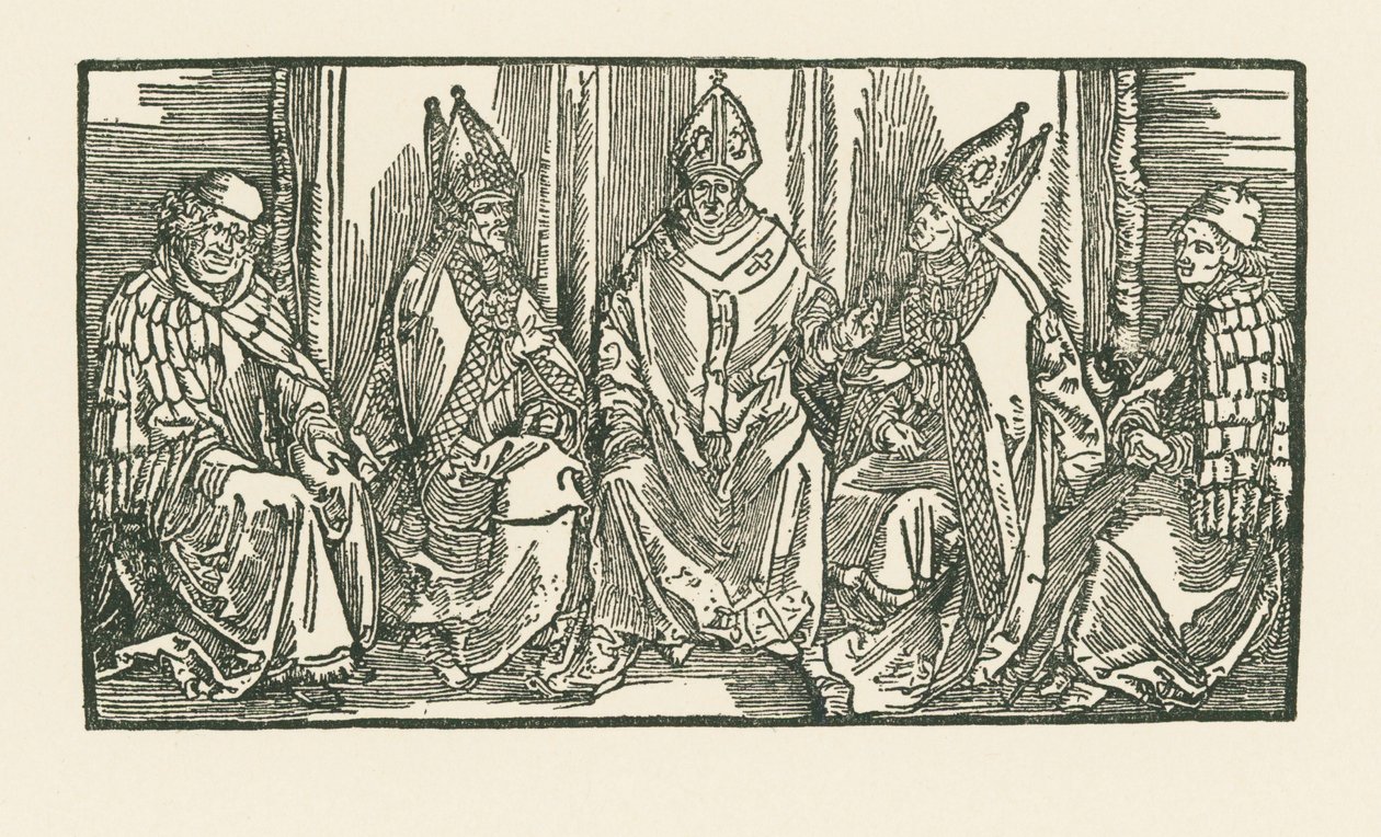 Kolme piispaa ja kaksi munkkia tekijältä Albrecht Dürer or Duerer