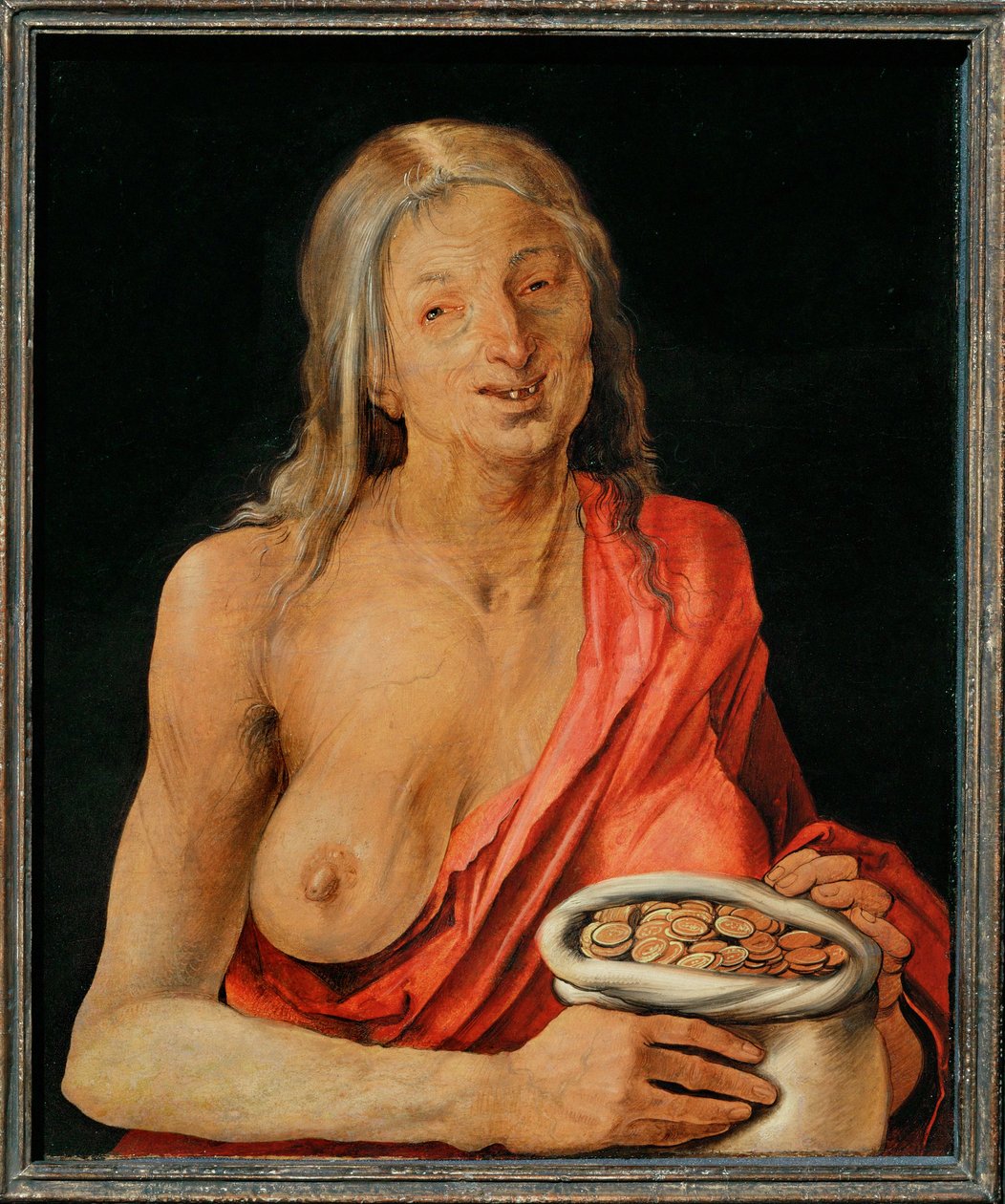 Vanitas, nuoren miehen muotokuvan kääntöpuoli (maalaus kalkkipuulle) tekijältä Albrecht Dürer or Duerer