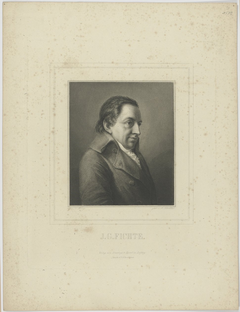 Johann Gottlieb Fichten muotokuva 1762-1814. tekijältä Albrecht Fürchtegott Schultheiss