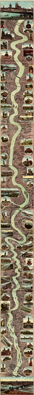 Neuestes rhein panorama von mainz-cöln 1909 tekijältä Albumfabrik Eisenach