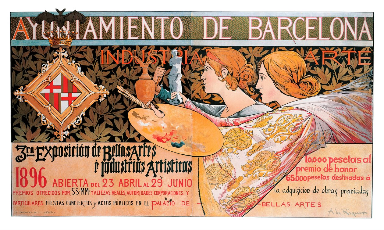 Cartell de la tercera "Exposició de Belles Arts i Indústries Artístiques" de Barcelona l