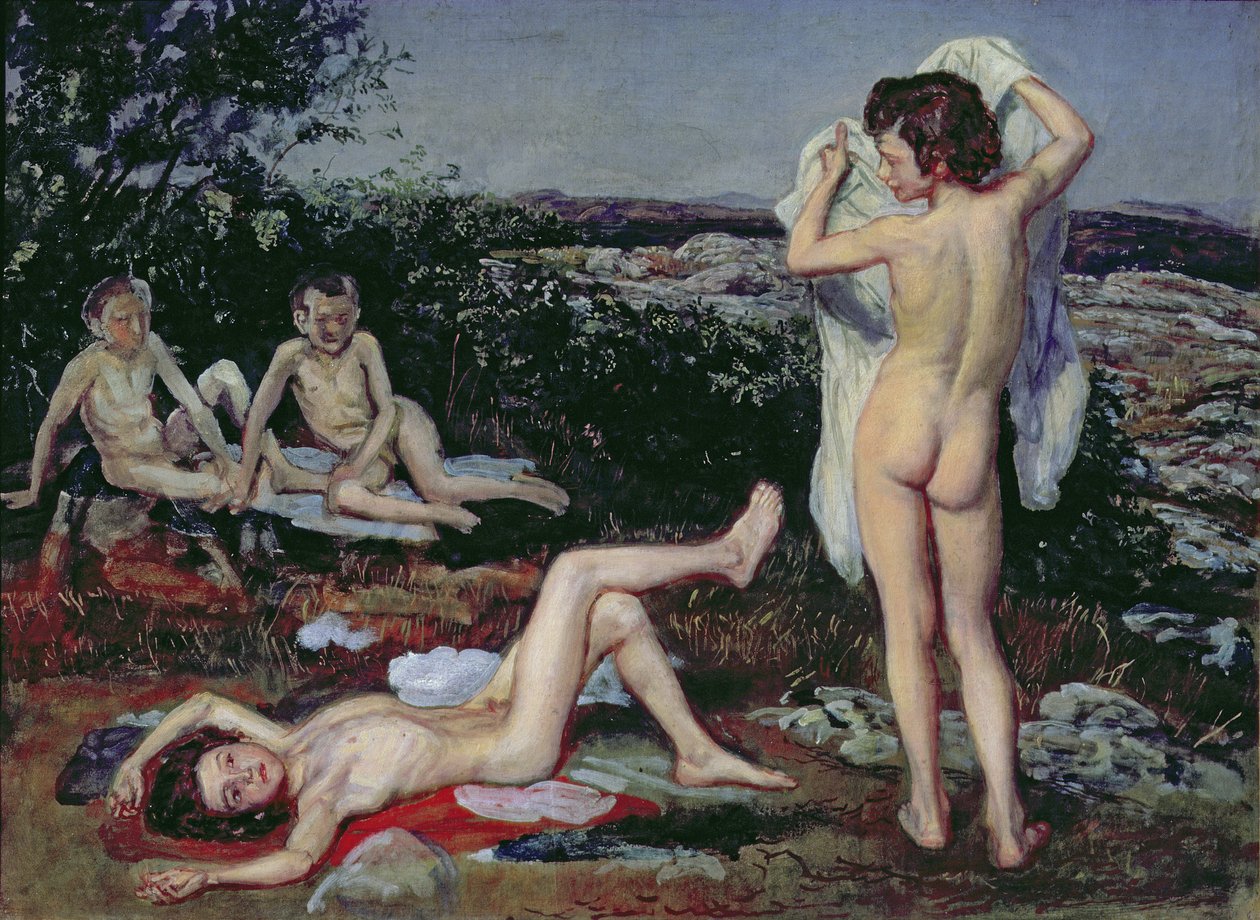 Neljä alaston poikaa, tutkimus "Kristuksen ilmestyminen kansan edessä", 1840-50 tekijältä Aleksandr Andreevich Ivanov