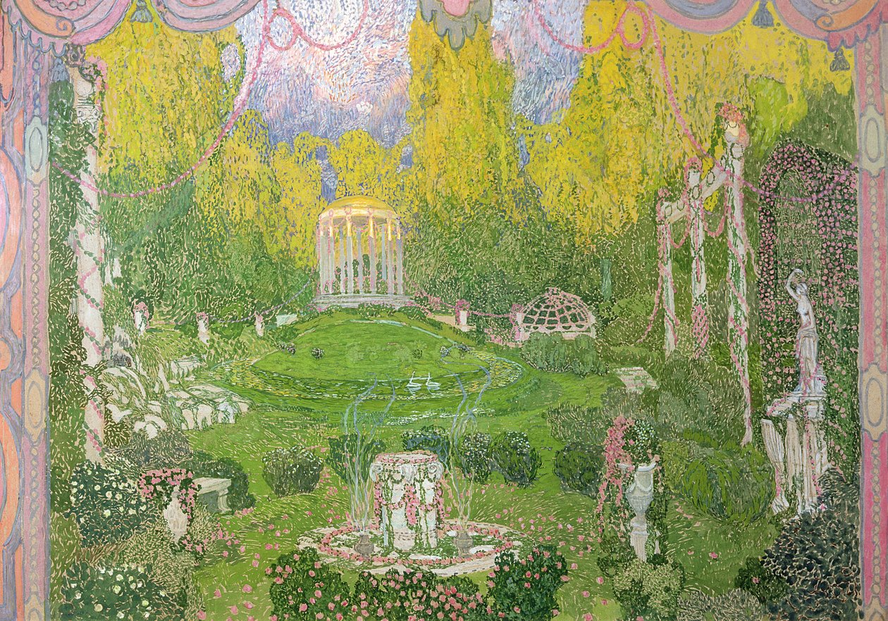 Lavastus Christoph Gluckin (1714-87) oopperaan Orfeo ed Euridice 1911 tekijältä Aleksandr Jakovlevic Golovin