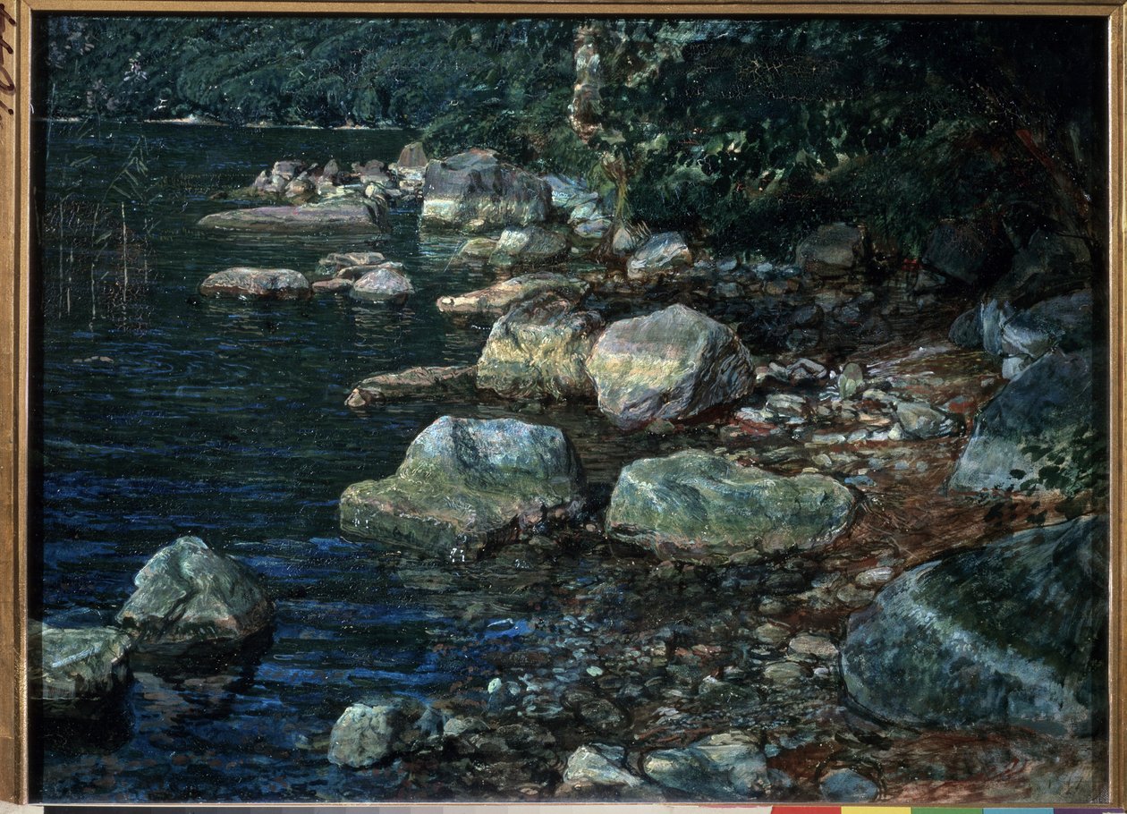 ""Vesi ja kivet Palazzuolossa, Italiassa"" Torrent. Aleksanteri Ivanovin (1806-1858) maalaus 1845 Valtion Tretjakovin galleria, Moskova tekijältä Aleksandr Andreevich Ivanov