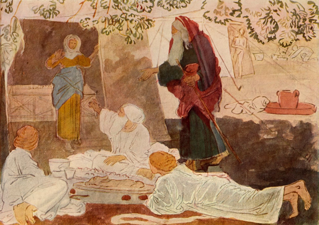 Kolme pyhiinvaeltajaa vierailemassa Abrahamissa 1800-luvun puolivälissä, 1965. tekijältä Aleksandr Ivanov