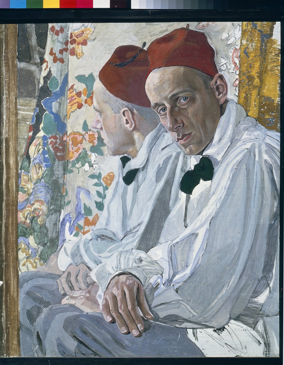 Muotokuva show-tuottajasta Vsevolod Meyerholdista (1874-1940). Alexander Golovinin (Alexander Golovin) (1863-1930) teos, tempera taulussa tekijältä Aleksandr Jakovlevic Golovin