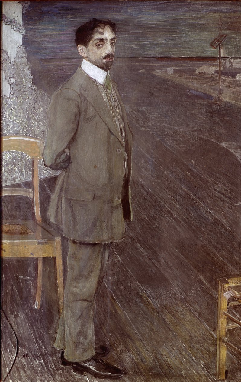 Mikhail Kuzminin muotokuva, 1910 (tempera & pastelli kankaalle) tekijältä Aleksandr Jakovlevic Golovin