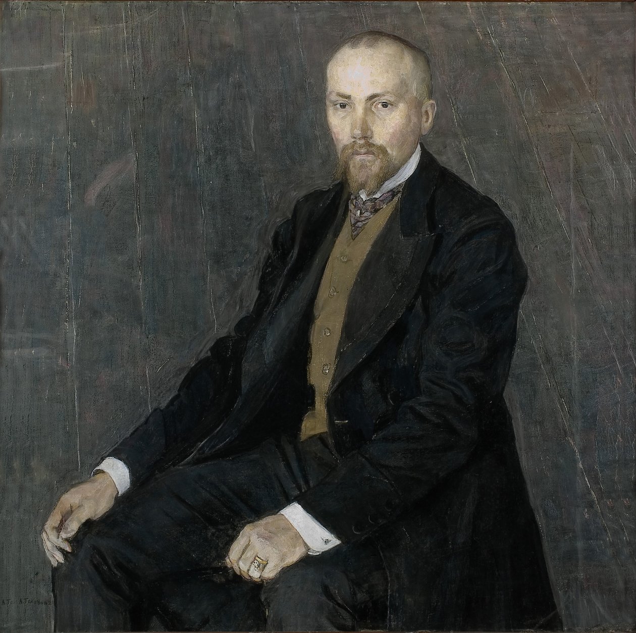 Taiteilija Nicholas Roerichin muotokuva 1874-1947, 1907 tekijältä Aleksandr Jakovlevic Golovin