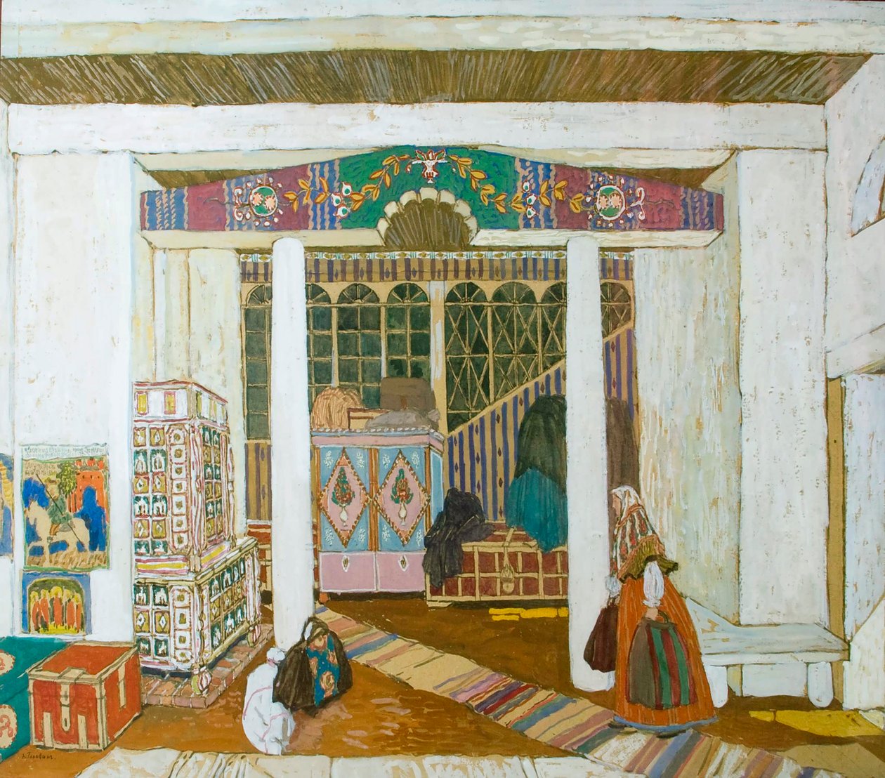 Lavastus Aleksanteri Ostrovskin näytelmään Myrsky, 1916. tekijältä Aleksandr Jakovlevic Golovin