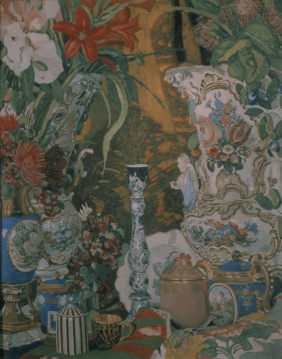 Asetelma. Kukkia ja posliinia, 1912 tekijältä Aleksandr Jakovlevic Golovin