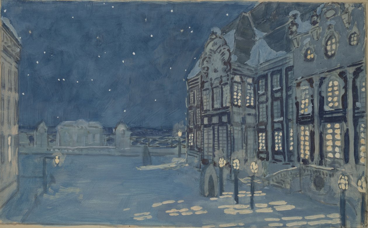 Talvipalatsi. Lavastus A. Koreshchenkon oopperaan Jäätalo, 1901 tekijältä Aleksandr Jakovlevic Golovin