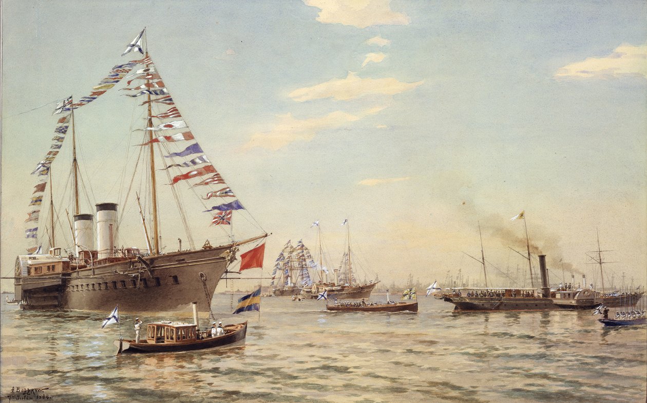 Saksan keisari William II vieraili Kronstadtissa heinäkuussa 1888 1888 tekijältä Aleksandr Karlovich Beggrov