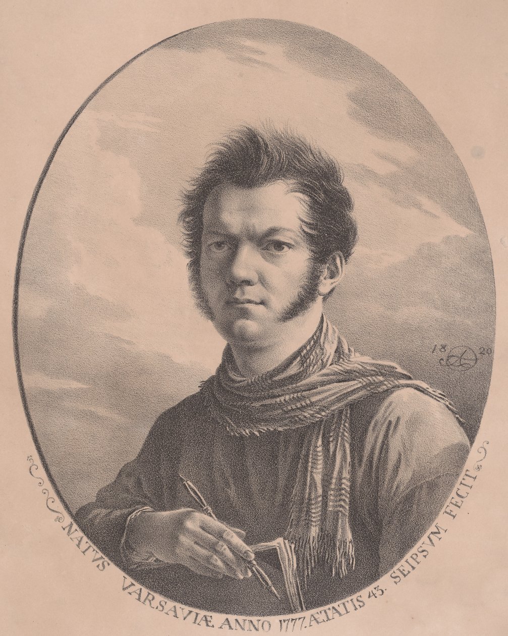 Omakuva albumilla ja kynällä, 1819., 1819. tekijältä Aleksandr Orlovsky