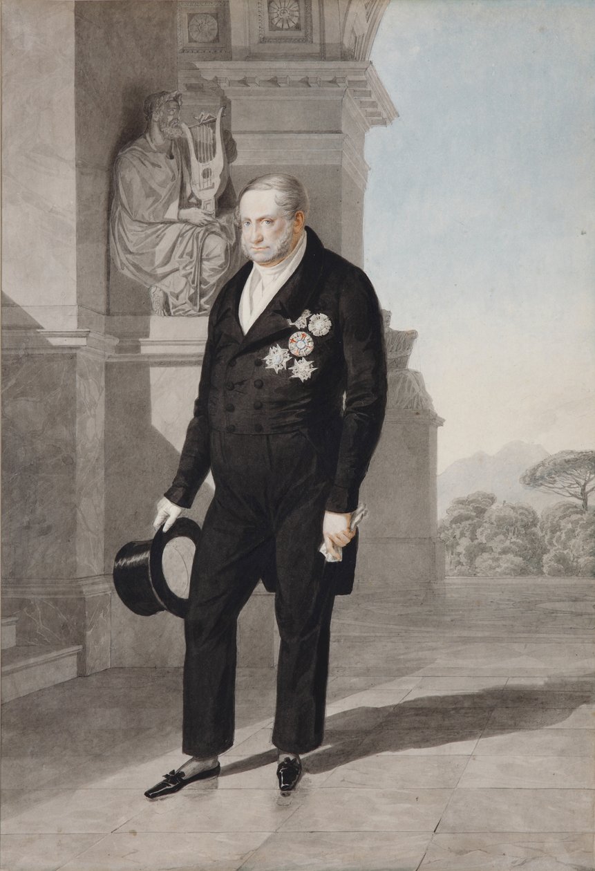 Kahden Sisilian kuninkaan Francis I:n muotokuva 1777-1830, 1825 tekijältä Aleksandr Pavlovich Bryullov