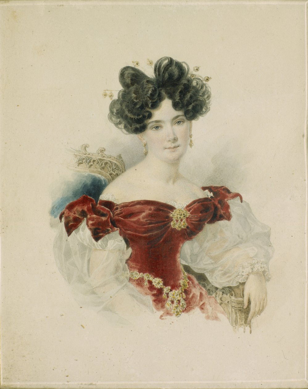 Prinsessa Natalia Viktorovna Kochubeyn muotokuva, os. Kochubey 1800-1854, 1830-luku tekijältä Aleksandr Pavlovich Bryullov