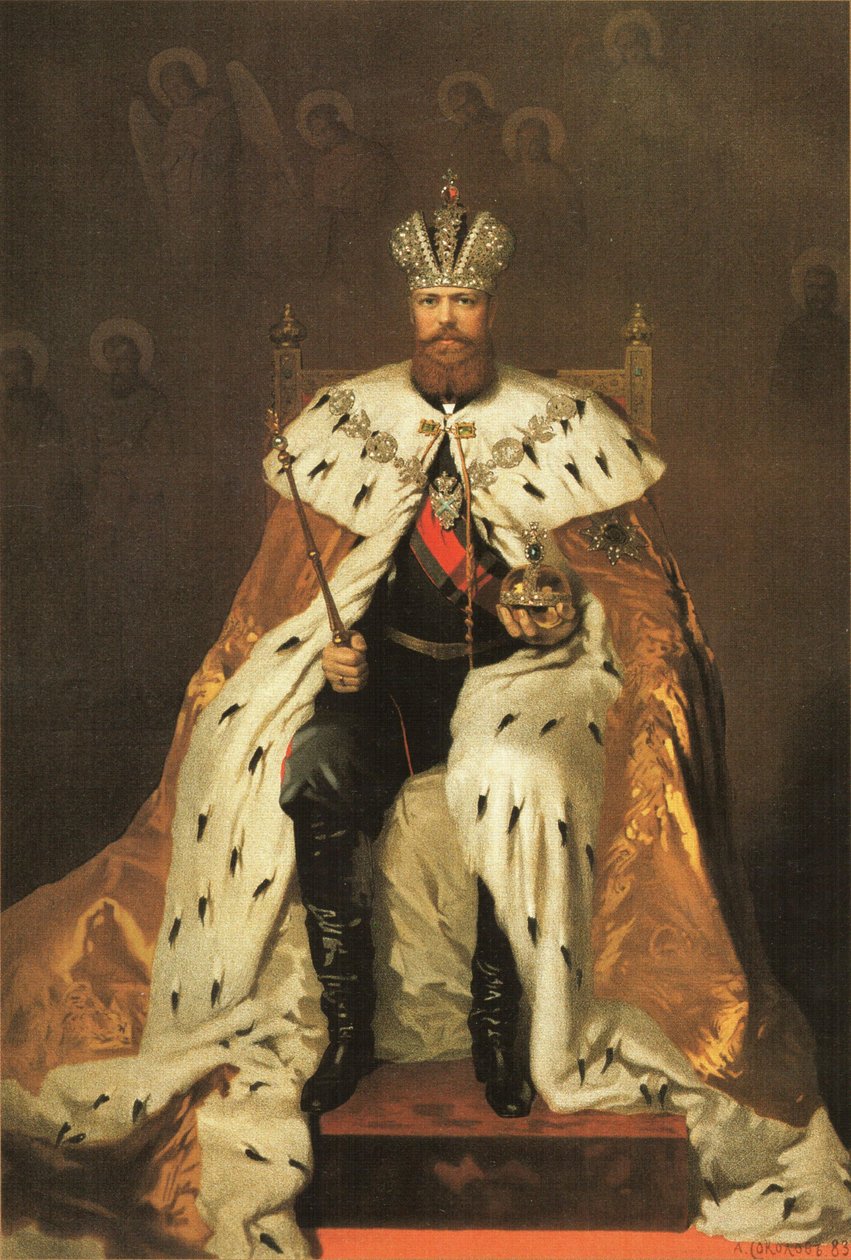 Venäjän Aleksanteri III: n (1845-1894) muotokuva tekijältä Aleksandr Petrovic Sokolov