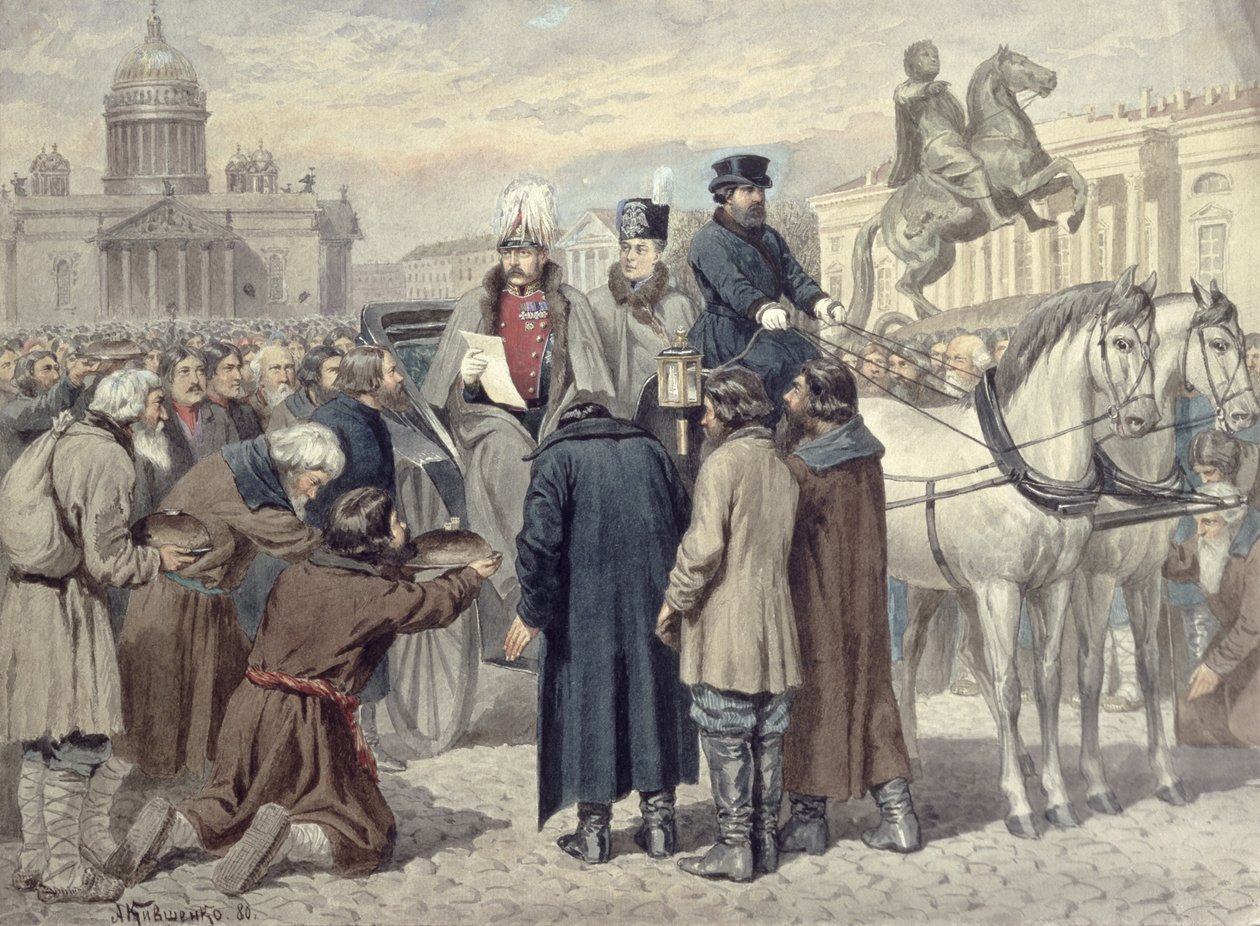 Keisari Aleksanteri II julisti vapauttamisuudistuksen 1861, 1880 tekijältä Aleksei Danilovich Kivshenko