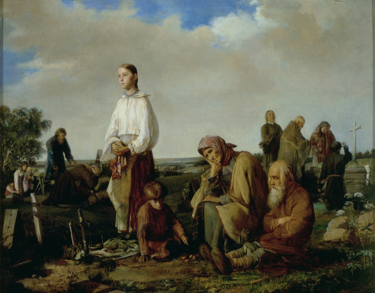 Herätys hautausmaalla, 1865 tekijältä Aleksei Ivanovich Korzukhin