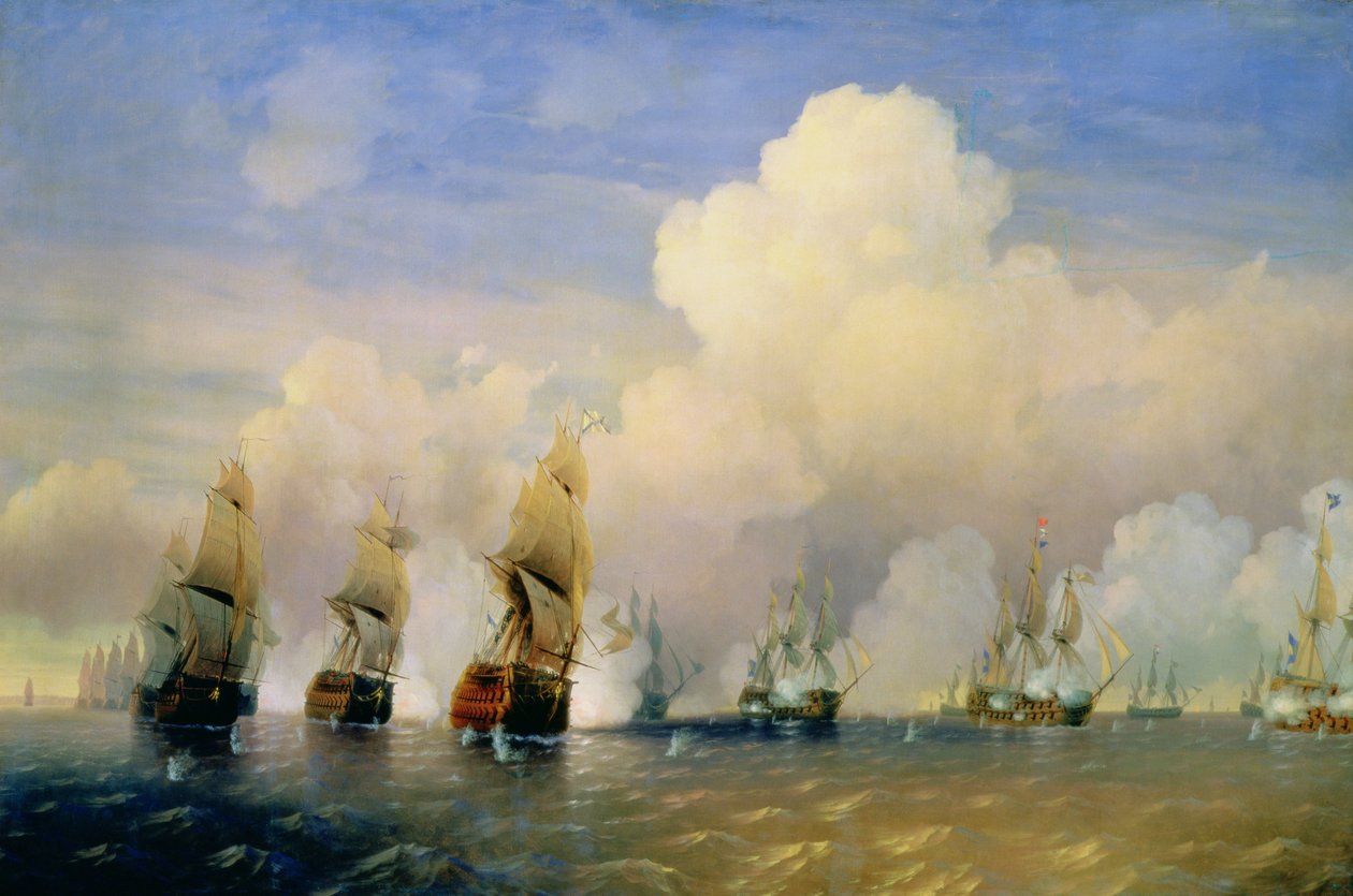 Venäjän ja Ruotsin merisota lähellä Kronstadtia vuonna 1790 tekijältä Aleksei Petrovich Bogolyubov