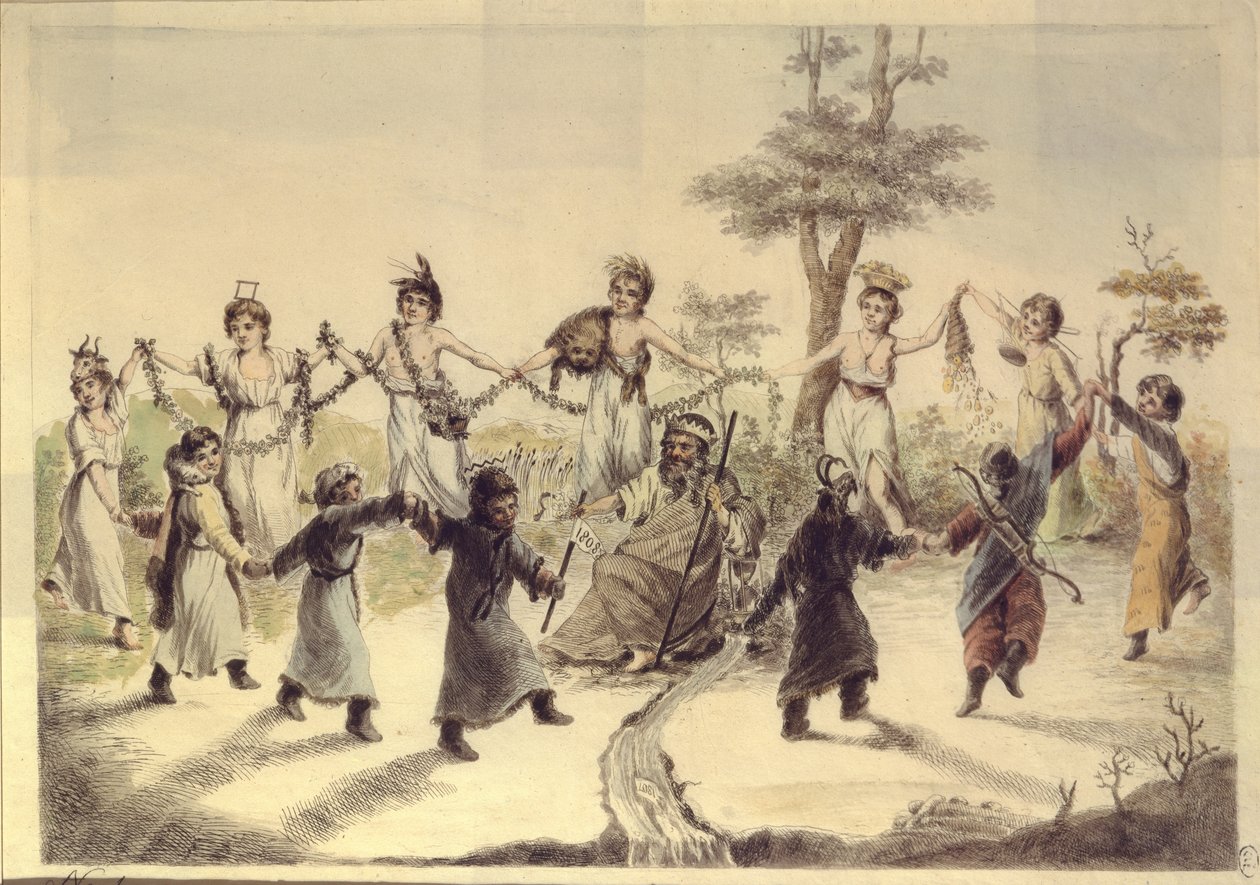 Allegoria vuoden 12 kuukaudesta, 1808 tekijältä Aleksei Gavrilovich Venetsianov