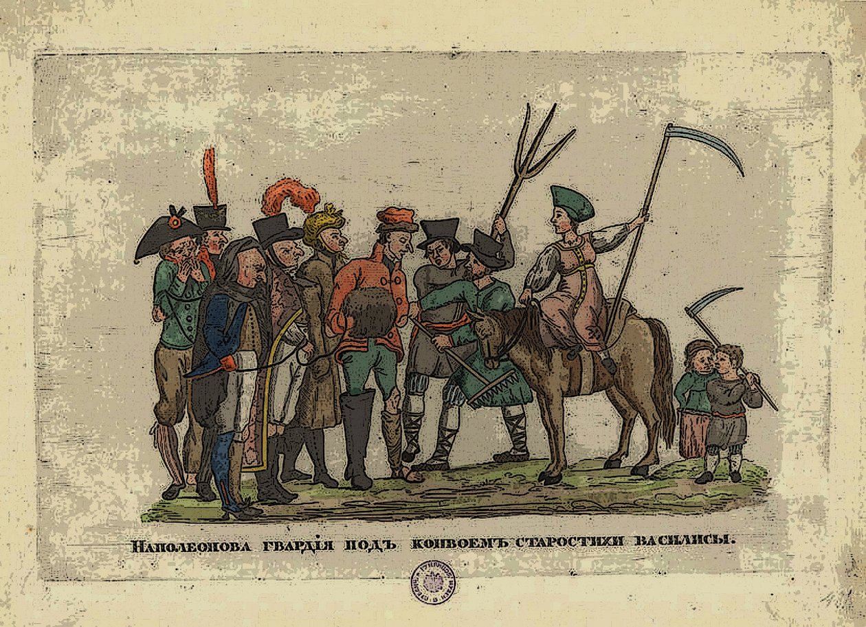 Grande Armée Starosta Vasilisan saattajan alaisuudessa vuoden 1812 jälkeen tekijältä Aleksei Gavrilovich Venetsianov