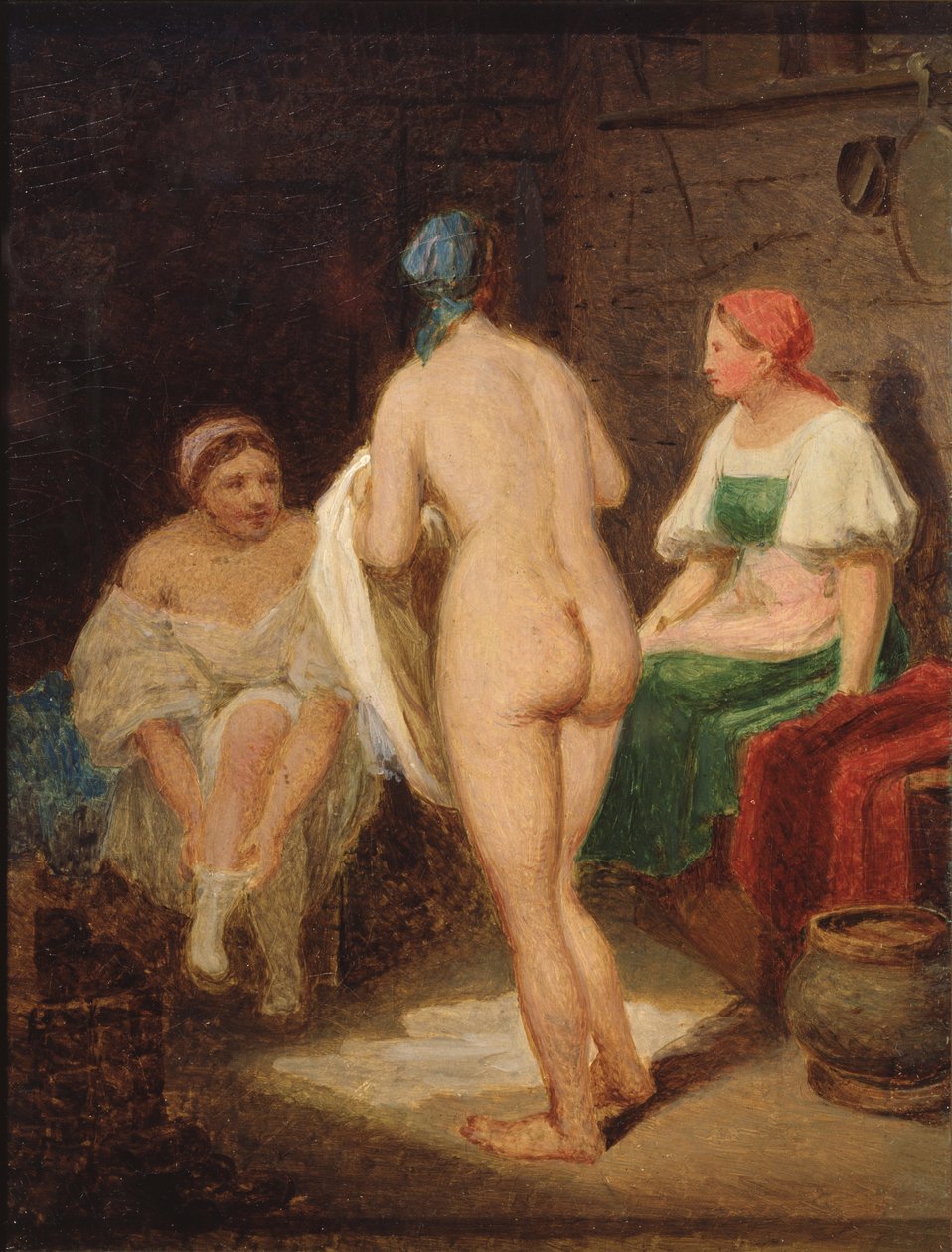 Höyrysaunassa, 1820-luvun loppu tekijältä Aleksei Gavrilovich Venetsianov