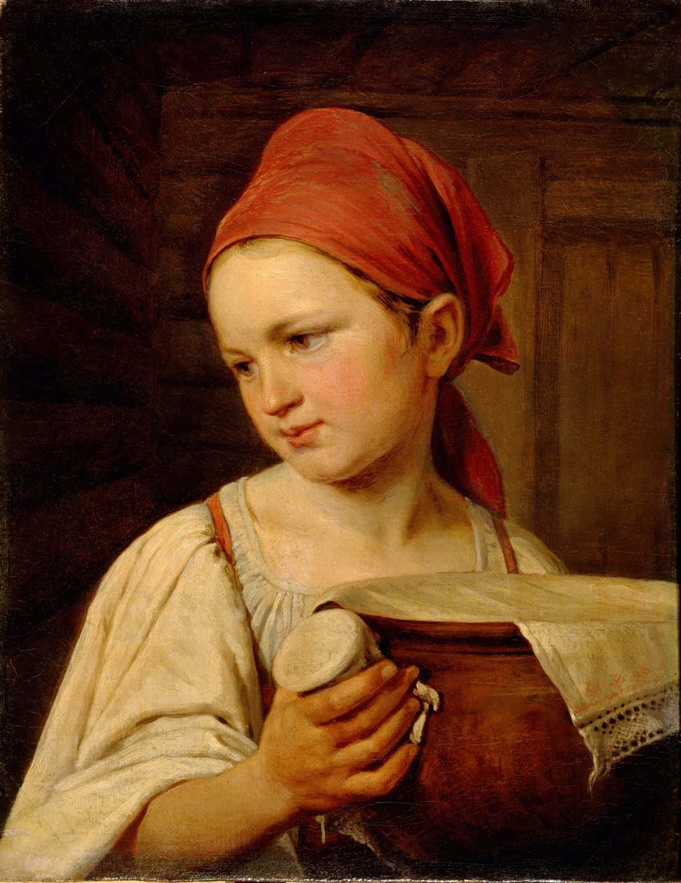 Maitotyttö, 1820 tekijältä Aleksei Gavrilovich Venetsianov