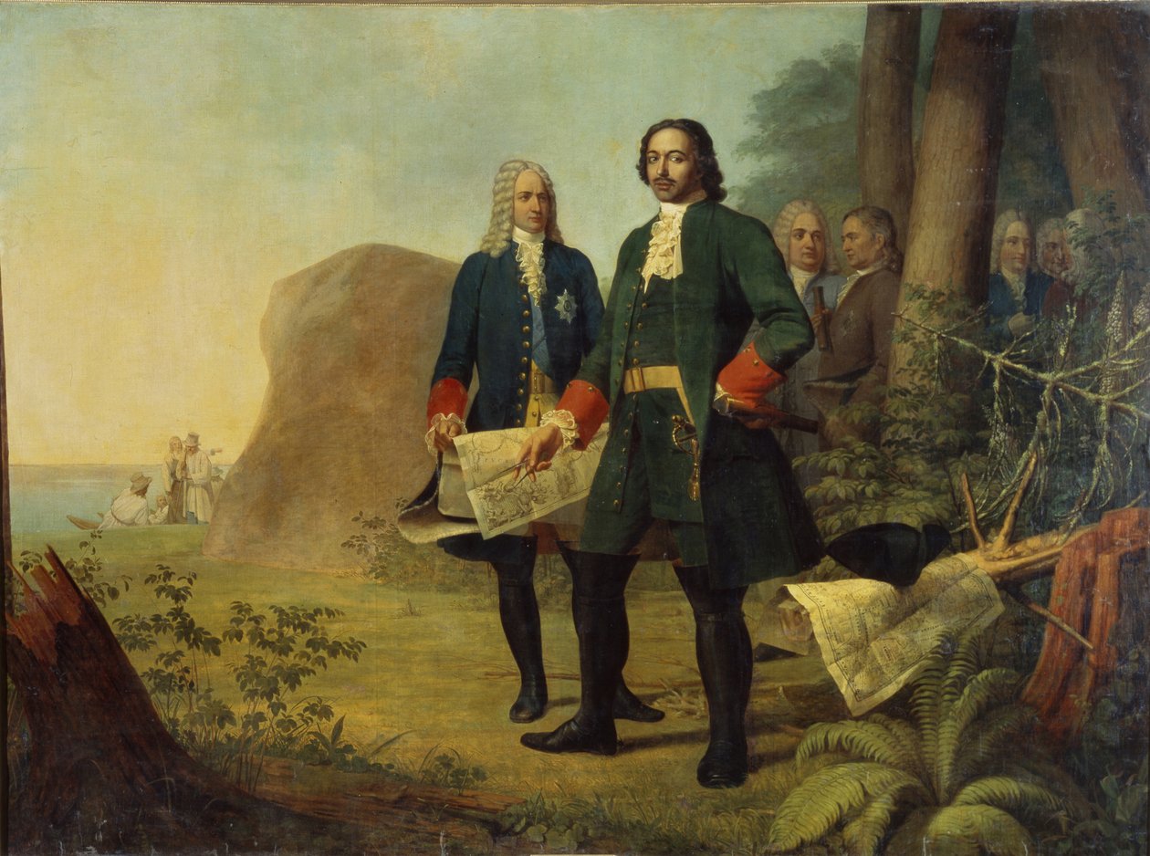 Pietari Suuri. Pietarin perustaminen, 1838 tekijältä Aleksei Gavrilovich Venetsianov