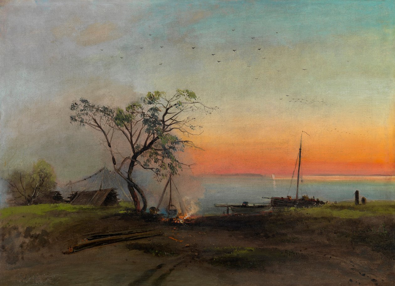 Kalastajat Volgalla. tekijältä Alexei Kondratjewitsch Sawrassow