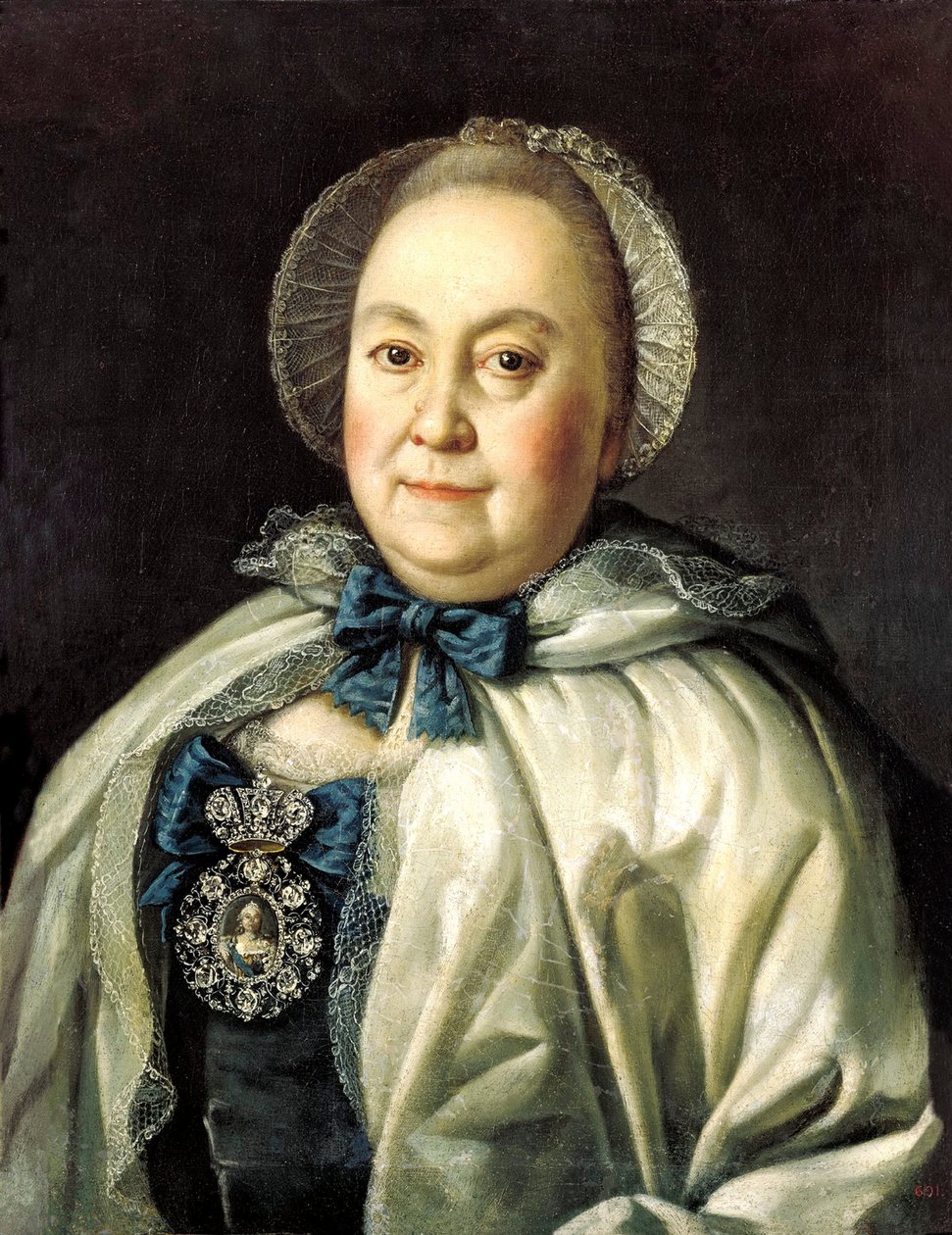 "Odottajakreivitär Maria A. Rumyantsevan muotokuva", 1698-1788, 1764. tekijältä Aleksei Petrovich Antropov