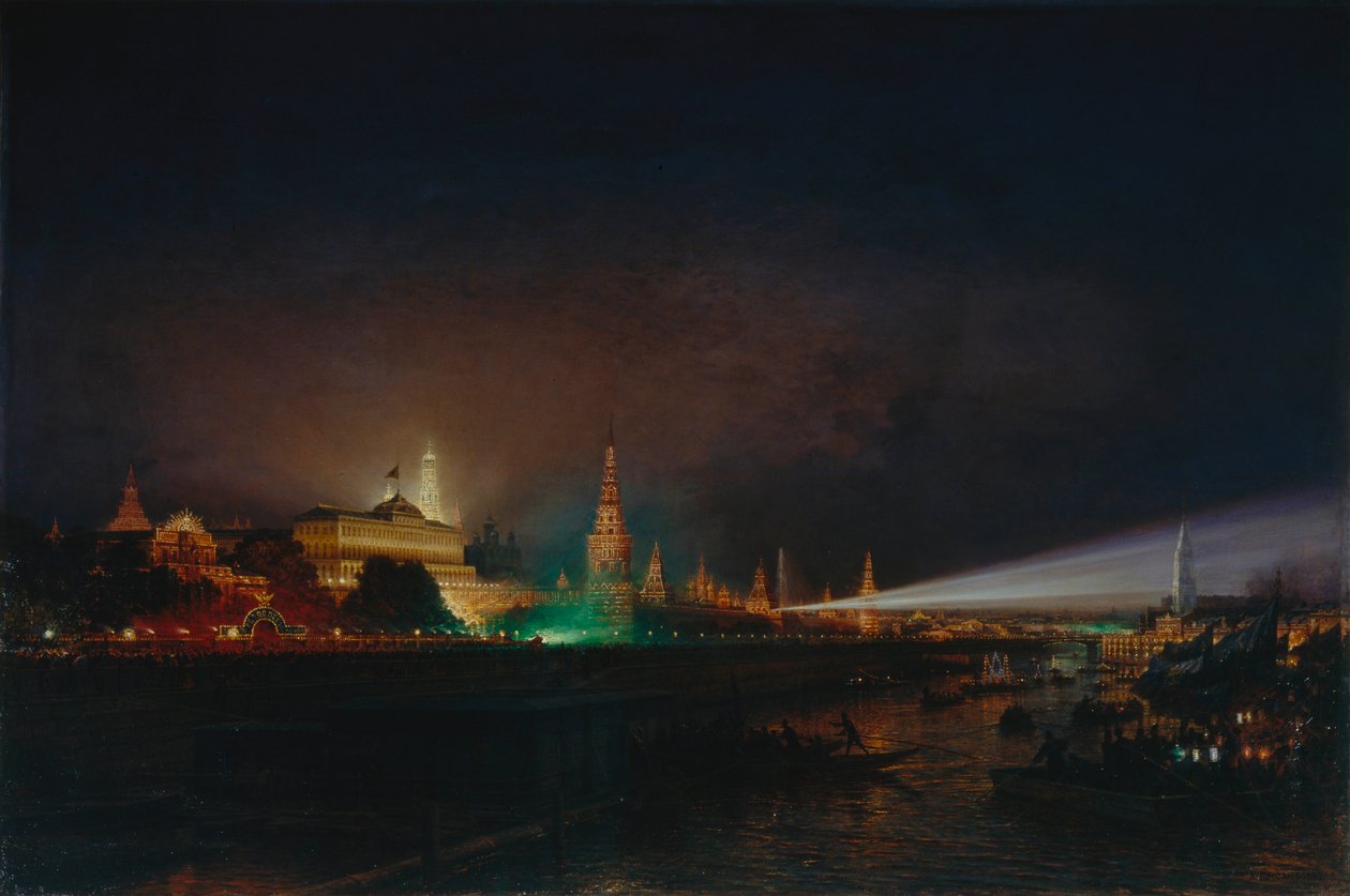Moskovan Kremlin valaistus, 1883 tekijältä Aleksei Petrovich Bogolyubov