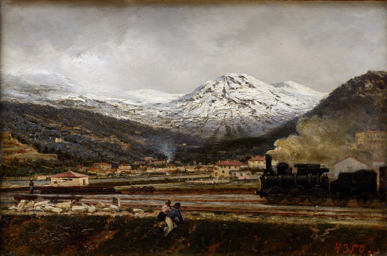 Vuoristomaisema Aleksei Petrovitš Bogolyubov (Bogoliubov tai Bogolioubov) (1824-1896) tekijältä Aleksei Petrovich Bogolyubov