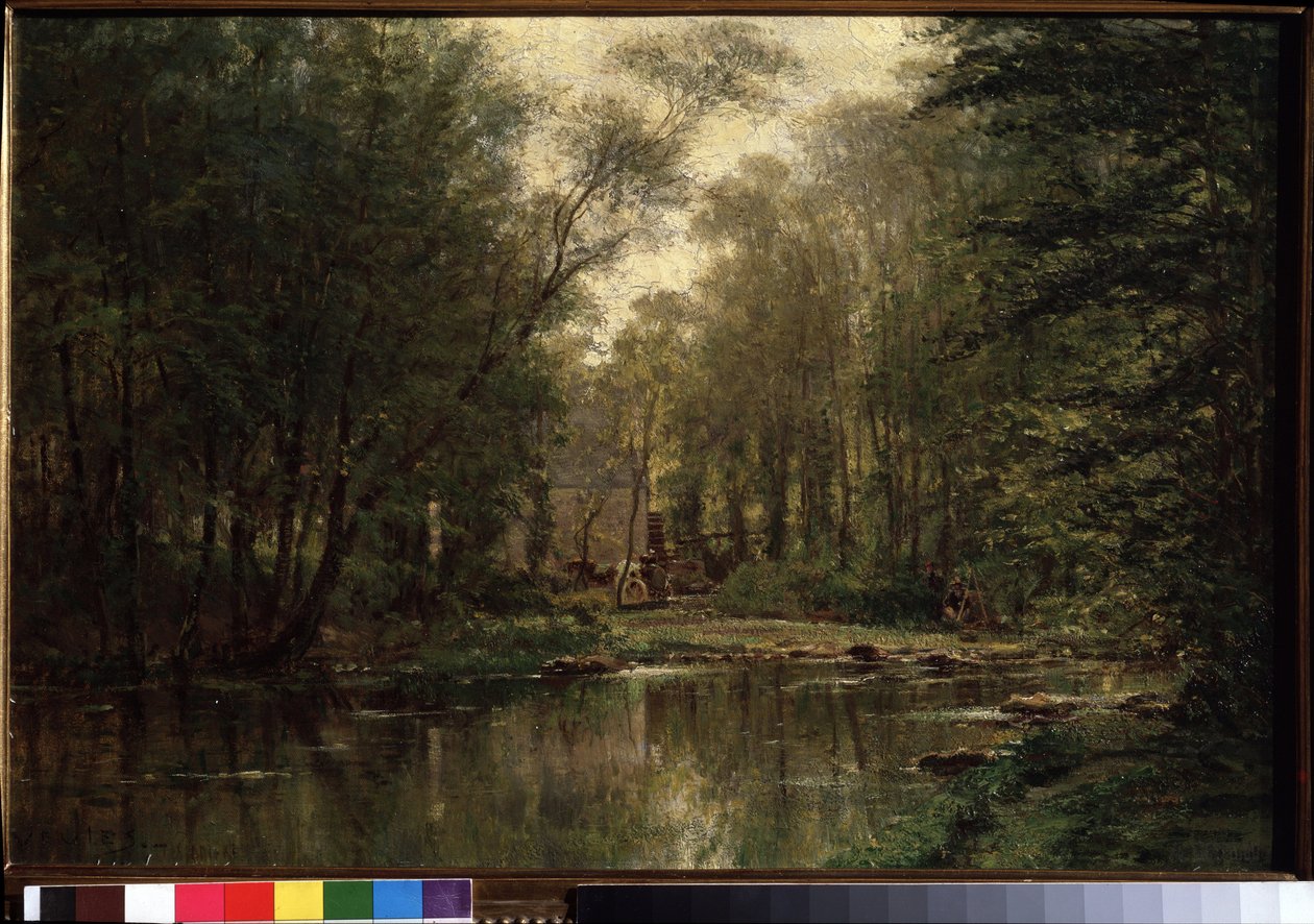 ""La Veulesin (tai Veullesin) maisema Normandiassa"" Aleksei Petrovitš Bogolyubovin (Bogoliubov tai Bogolioubov) maalaus (1824-1896) 1871 Valtion Tretjakovin galleria, Moskova tekijältä Aleksei Petrovich Bogolyubov