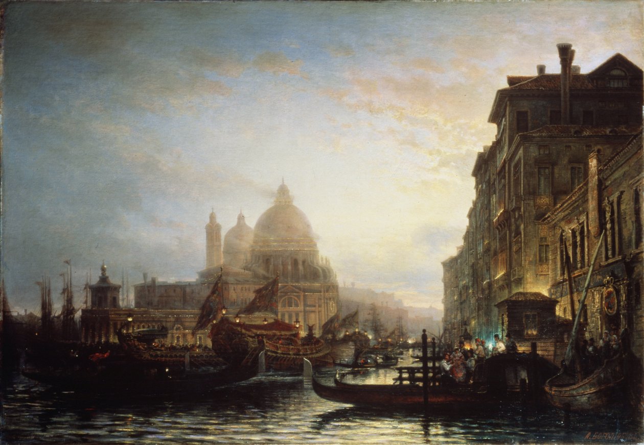 Venetsia yöllä, 1856 tekijältä Aleksei Petrovich Bogolyubov