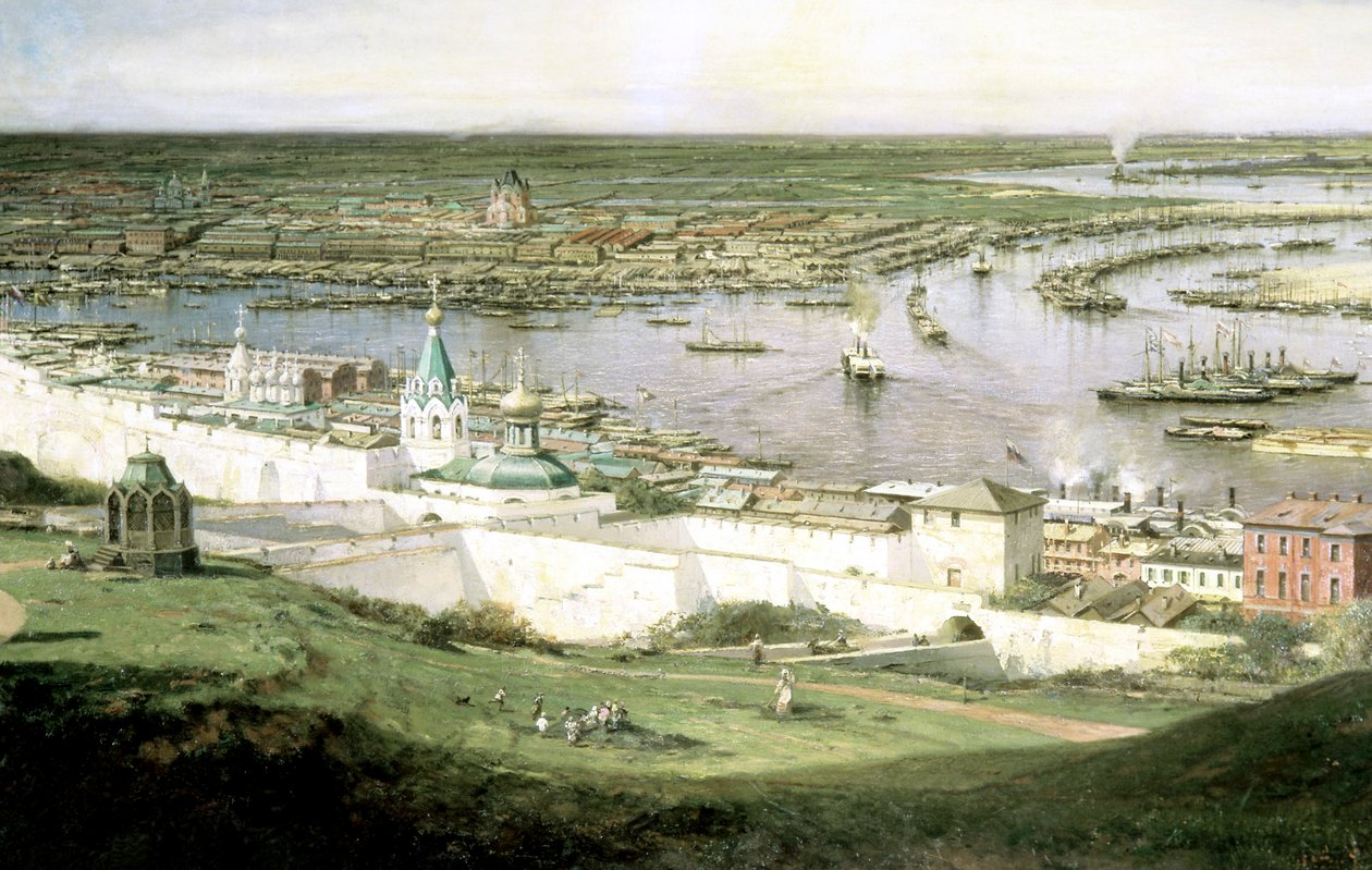 "Näkymä Nižni Novgorodista", 1878. tekijältä Aleksey Bogolyubov