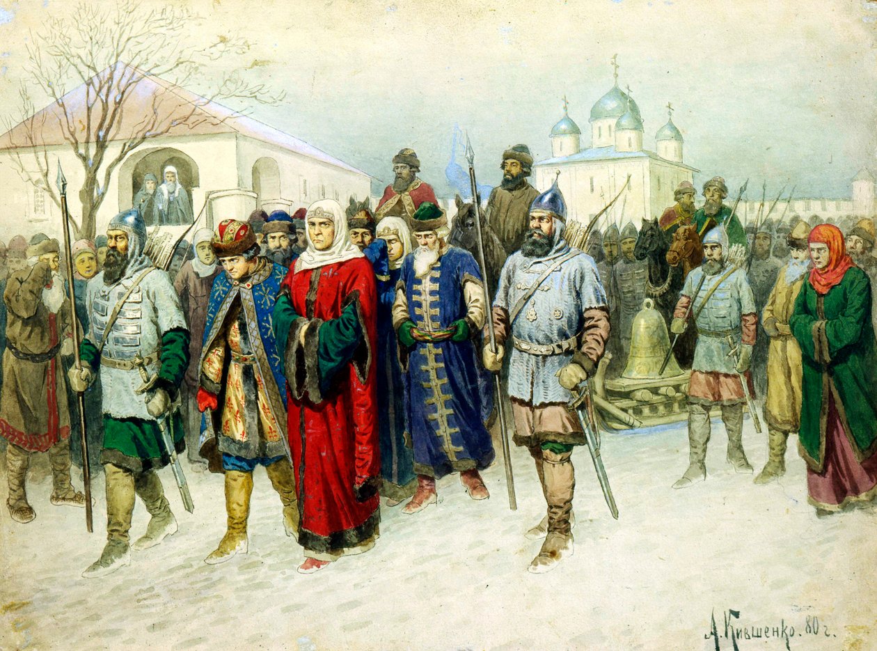 "Moskovaan saatettu pormestari Martha", 1880. tekijältä Aleksey Kivshenko