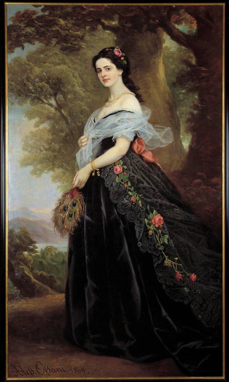 Muotokuva kreivitär Juliette Cottista Alexandro Ossanin maalaus (1800-luku) 1869 Firenzen modernin taiteen museo tekijältä Alessando Ossani