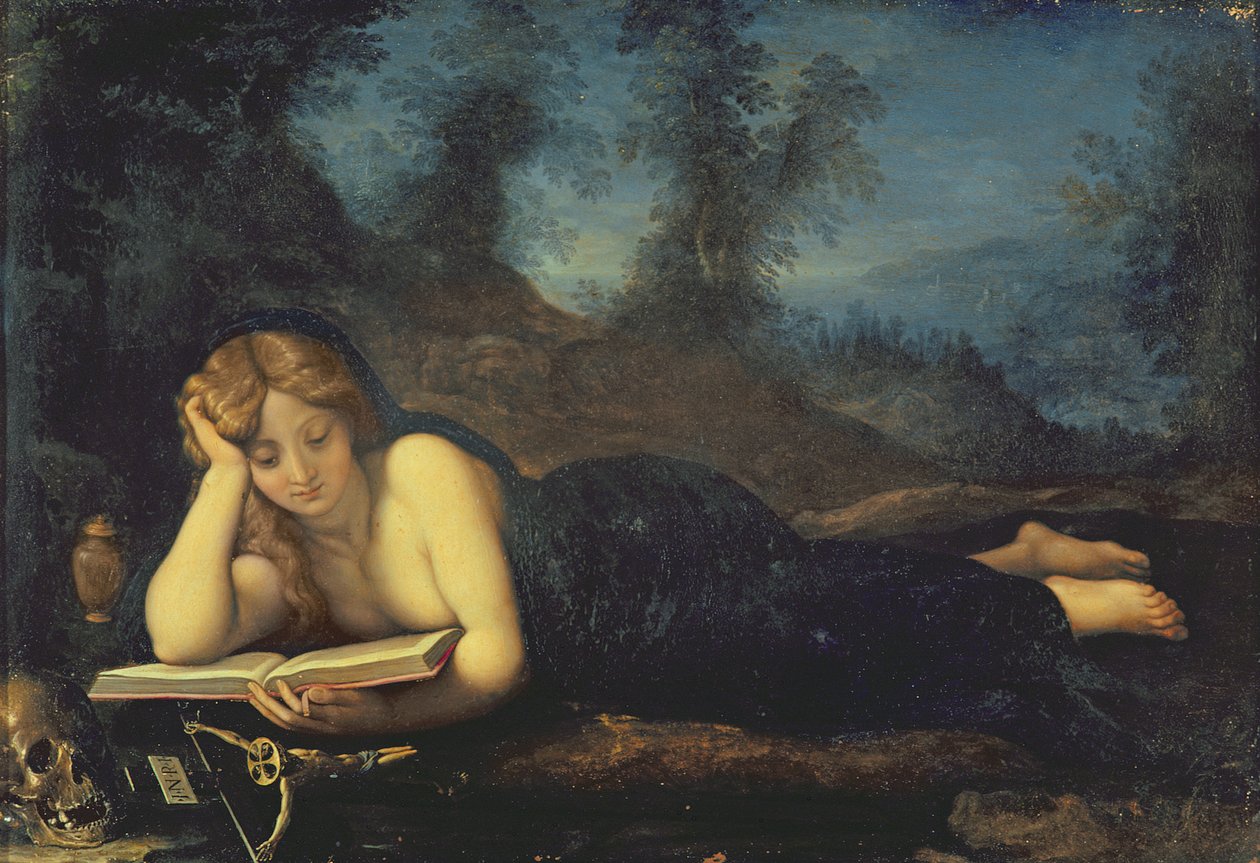 Maria Magdaleena autiomaassa (öljy kuparilla) tekijältä Alessandro Allori