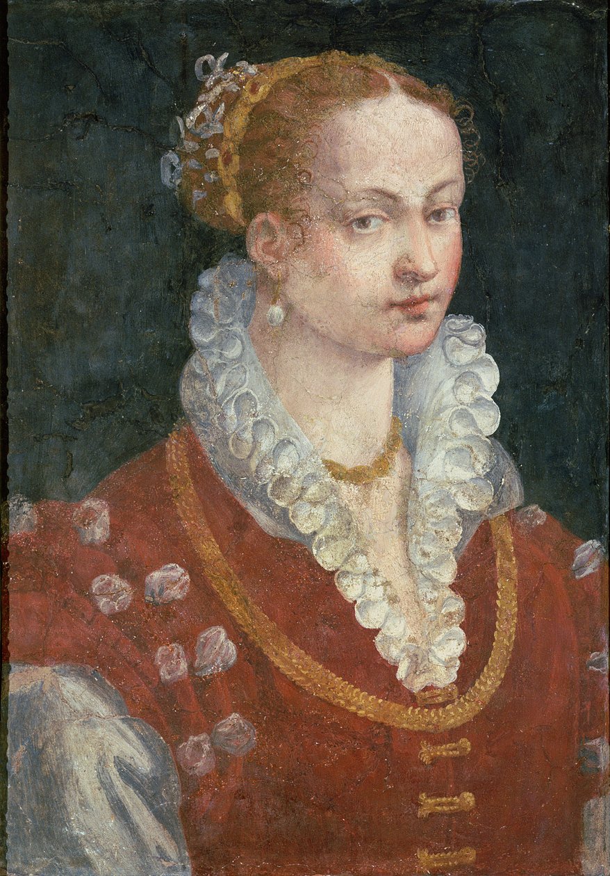 Bianca Cappellon (n. 1542–1587) muotokuva Toscanan suurherttua Francesco de Medicin vaimo, n. 1585 tekijältä Alessandro Allori