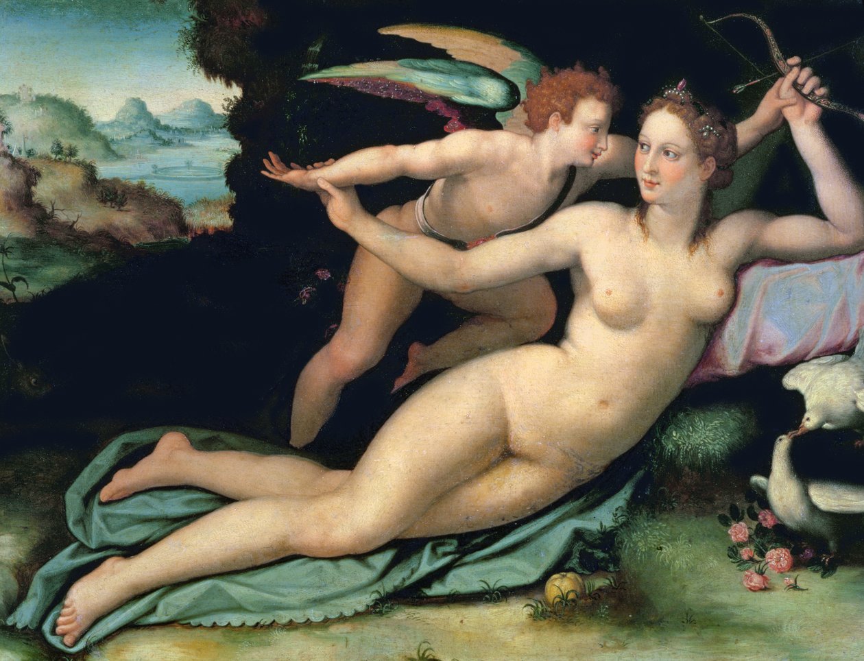 Venus ja Amor tekijältä Alessandro Allori