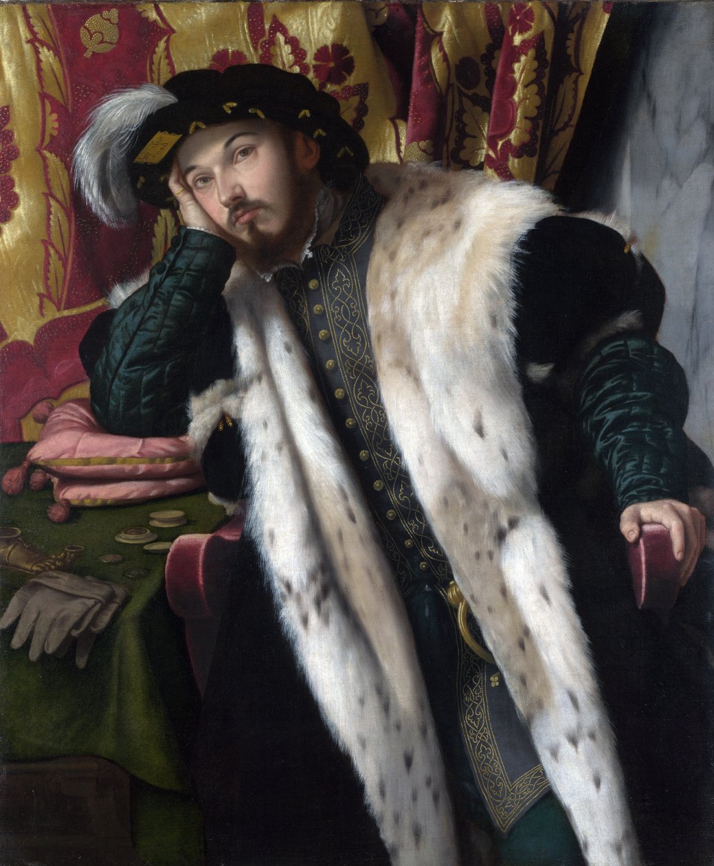 Nuoren miehen muotokuva, n. 1542 tekijältä Alessandro Bonvicino Moretto