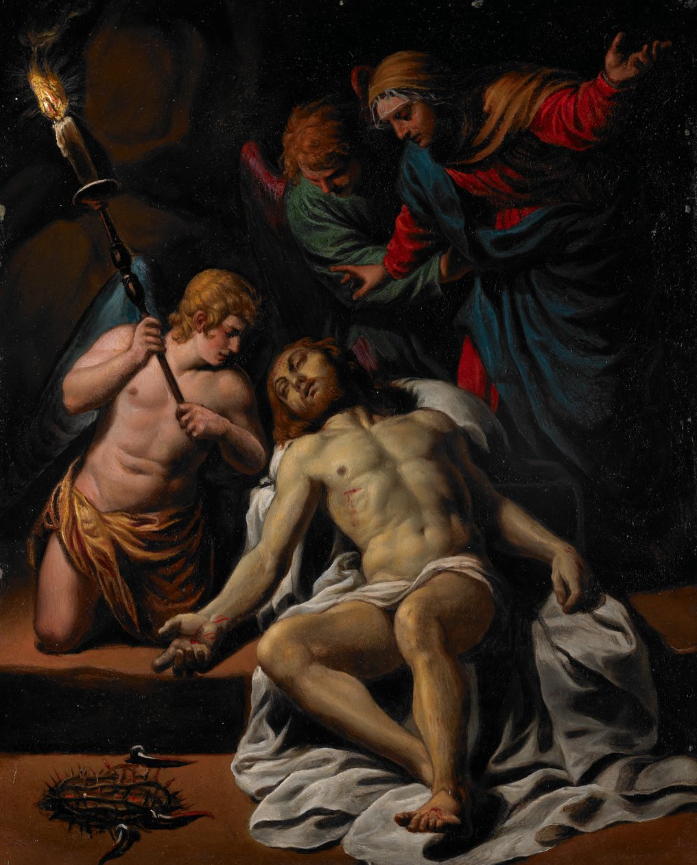 The Lamentation, n. 1617 (öljy, kullanvärinen, kuparilla) tekijältä Alessandro Turchi