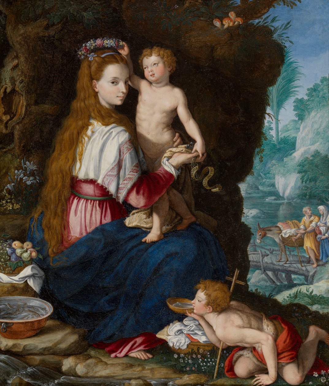 Madonna ja Johannes Kastaja lapsena tekijältä Alessandro Allori