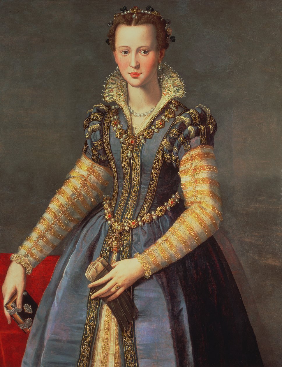 Marie de Medici (1573-1642), ranskalaisen Henri IV:n (1553-1610) vaimo (paneeli) tekijältä Alessandro Allori