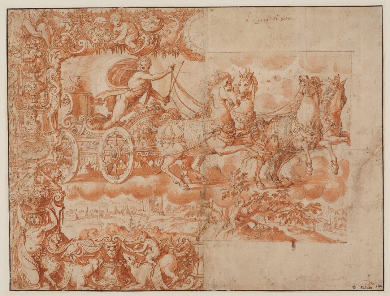 Phaeton fährt die Quadriga tekijältä Alessandro Allori