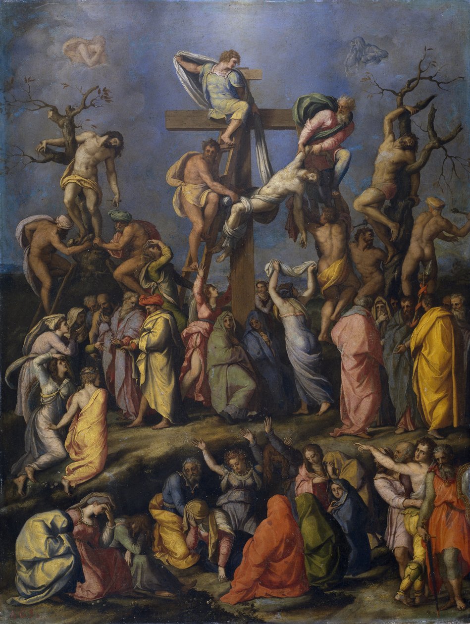 Laskeutuminen ristiltä, n. 1560 tekijältä Alessandro Allori