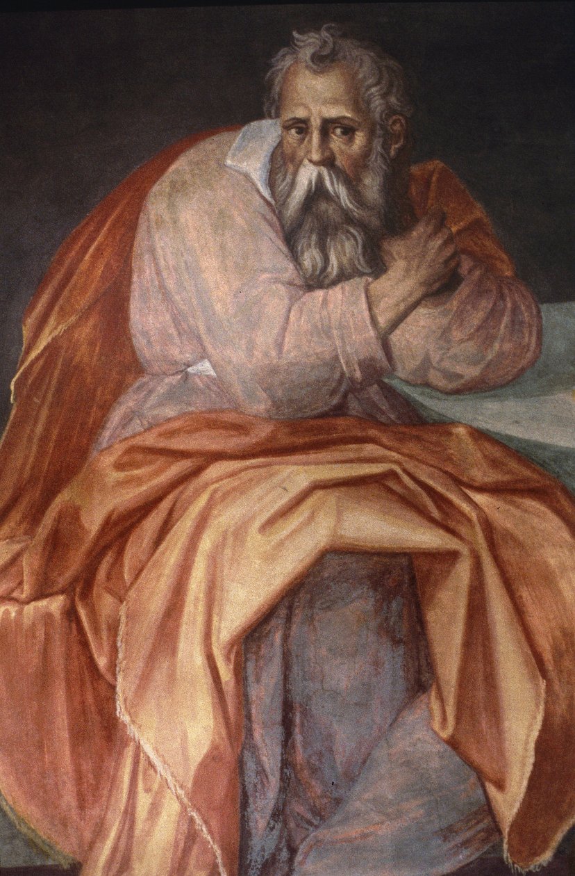 Profeetta Jeremia, Ospedale degli Innocenti, Firenze (fresko) tekijältä Alessandro Allori
