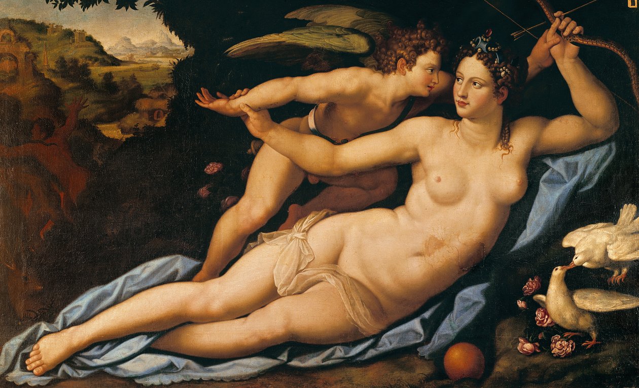 Venus ja Cupid tekijältä Alessandro Allori
