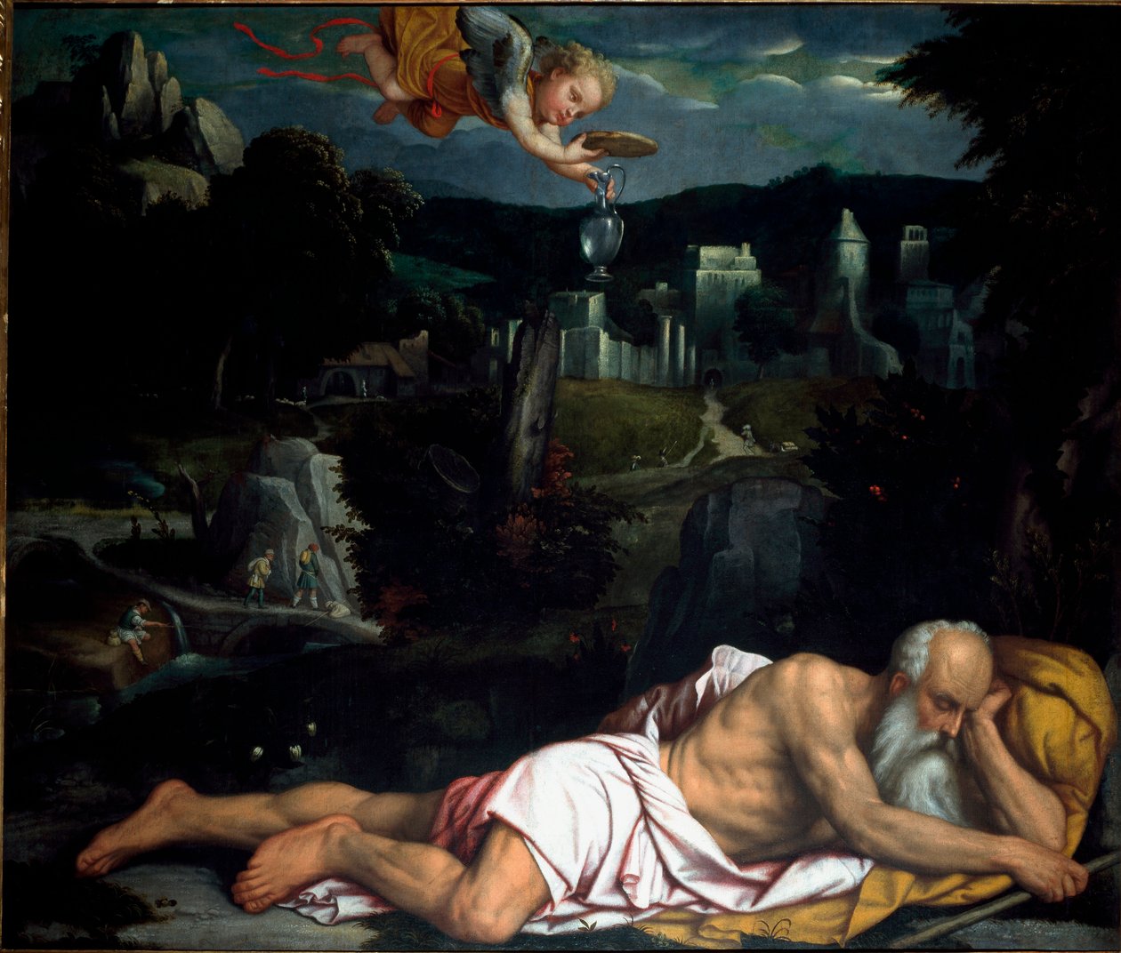 Elie unessa Alessandro Bonvicinon maalaus dit il Moretton (1498-1554) Vanha katedraali, Brescia tekijältä Alessandro Bonvicino Moretto