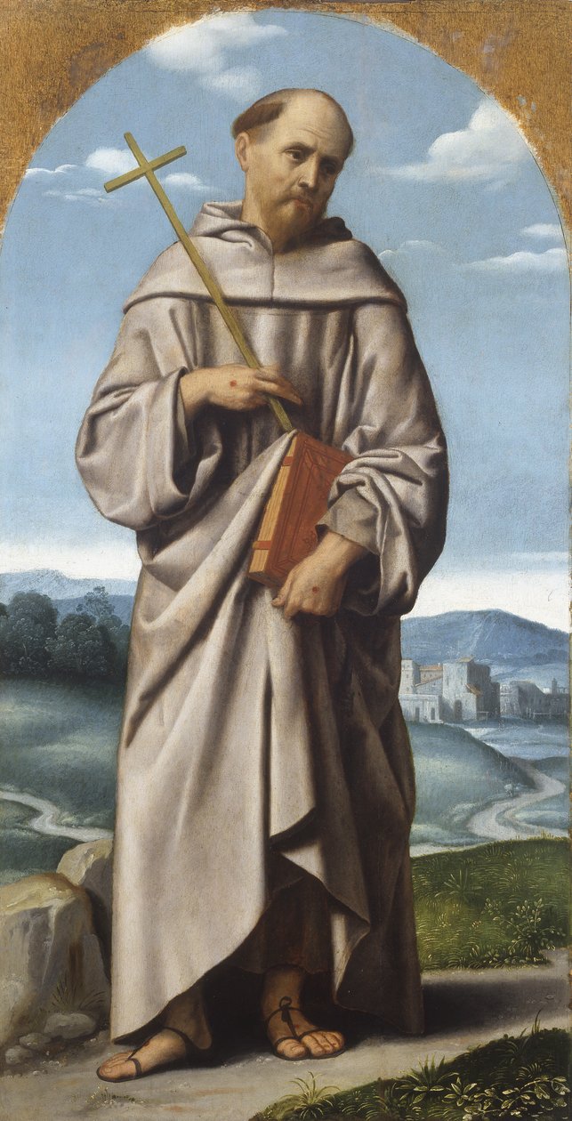 Pyhä Franciscus, n. 1529 (öljy kankaalle) tekijältä Alessandro Bonvicino Moretto